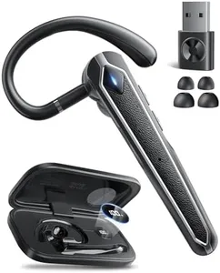 Eigsupia Bluetooth Headset V5.4, Wireless Bluetooth Earpiece with USB Dongle and Charging Case, Hands Free Noise Canceling Headphones with Dual-Mic for Computer Cell Phones Trucker Home Office Work