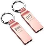 MOSDART 2Pack 32GB Full Metal USB 2.0 Flash Drive FAT32 Thumb Drive with Keychain 32 GB Wateproof Jump Drive 32G Memory Stick for Data Storage and Backup, Rose Gold Color