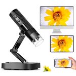 MatataStudio M2C USB Digital Microscope 50X-1000X Portable Handheld Pocket Microscope with Adjustable Stand, 8*LED WiFi Wireless 1080P HD Endoscope for iPhone iPad PC Adults Kids