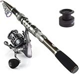Sougayilang Spinning Fishing Rod and Reel Combos Portable Telescopic Fishing Pole Spinning reels for Travel Saltwater Freshwater Fishing-2.4m & 3000 Reel