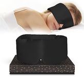 Friends of Meditation Sleep Mask | Eye Cover | Upgraded Velcro Design | Total Blackout | 100% Mulberry Silk | Night Eye Mask for Men Women | Blindfold | Eye Cover for Travel, Sleep & Yoga (Black)