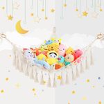 Neccis Hammock For Stuffed Animals Storage Teddy Hammock Boho Teddy Bear Storage Hammock Plush Toy Storage Net Hammock For Teddies Macrame Hanging Corner Mesh Toy Storage Holder For Kids Room