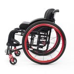 Sports Leisure Wheelchair, Adult Handicapped Leisure Big Wheels All Terrain Lightweight Folding Portable Sport Manual Wheelchair for Disabled, Self Propelled Wheelchair(42cm/16.5in,Red)