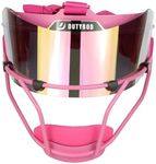 DUTYBOD Softball Face Mask Lightweight and Comfortable with Wide Field Vision fit All Ages - Durable and Safety Softball Face Mask sets (Pink-red)