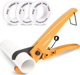 Mulwark PVC Pipe Cutter Tool Cuts up to 1-1/4", Heavy-Duty Aluminum PVC Pipe Cutter with Extra 3PC Teflon Tape, PVC Cutter for Cutting PPR, PVC, PE and Rubber Hose