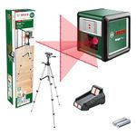 Bosch Home and Garden Cross line Laser Quigo Plus with Tripod, Easy Alignment at Equal and Variable Distances Thanks to Markings on The Laser line, in Cardboard Box