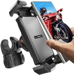 LISEN Motorcycle Phone Mount, [Anti Vibration] Phone Holder for Motorcycle Handlebar, Bike Phone Holder Mount for Motorcycle, Bike Motorcycle Scooter Cell Phone Holder for iPhone 4.6-7" Smartphones