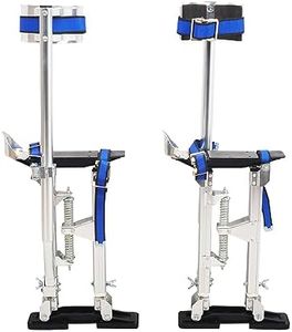GESEXI 15”-23” Adjustable Drywall Stilts Lightweight Aluminum Tool Stilt with Knee Pads Protection for Painting Painter Taping,Silver