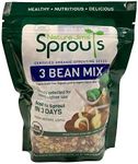 Nature Jims Sprouts 3 Bean Seed Mix - Certified Organic Green Pea, Lentil, Adzuki Bean Seeds for Planting - Non-GMO Vegetable Seeds - Resealable Bag for Freshness - Fast Sprouting Bean Seeds - 16 Oz