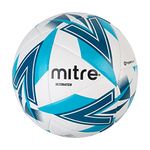 Mitre Ultimatch Football, Enhanced Control, Extra Durability, Added Accuracy, Ball, White/Blue, 4