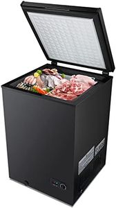 Kismile Chest Freezer Free Standing Top Door, Compact Chest Freezer with Removable Basket for Indoor Use (Black, 7.0 Cu.ft) (Black, 3.5 Cu.ft)