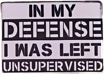 In My Defense I Was Left Unsupervised Brooch Funny Sarcasm Humor Sarcastic Joke Saying Word Enamel Lapel Pins Badges for Backpacks Clothes Bags Jackets Hat Decor DIY Craft Accessories
