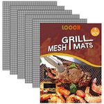 LOOCH BBQ Mesh Grill Mat Set of 5 - Heavy Duty Nonstick Mesh Grilling Mats & Barbecue Accessories - Reusable and Easy to Clean - Works on Gas, Charcoal, Electric Grill and More - 15.75 x 13 Inch