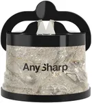 AnySharp – EDITIONS – Hands Free Knife Sharpener - Easy to Use Sharpening Tool with PowerGrip Suction Base and 20-Degree Pre-set Angle - For All Knives: Chef’s, Serrated, and Hardened Steel - Stone
