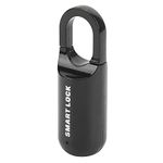 Fingerprint Lock Thumbprint Padlock for Doors, Cabinets, Bicycles, Backpacks, Lockers - USB Rechargeable (Black)