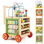 KABENFIS 6 in 1 Large Wooden Activity Cube for Boys and Girls
