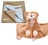 First Kick New Born Baby Gift Set Combo Pack for Baby Boys and Baby Girls Pack of 2 Pcs Camel Monkeys Brown