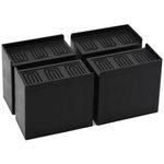 MYMULIKE Bed Risers 5 inch Heavy Duty Rectangular Furniture Risers,Up to 6000 Lbs L shaped Design Bed lifts Blocks for Couch Desk Sofa Table Bookshelf（Black 4 Pack,5 inch）