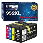 HI-Vision Compatible Ink Cartridge Replacement for 952XL 952 XL Work with OfficeJet 8702 Pro 8216 7720 7740 8210 8730 8710 8727 8715 8728 8720 8725 8732M 8725 Printer (4-Pack, B/C/M/Y)