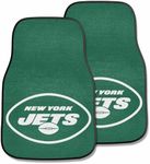 FANMATS 5811 New York Jets Front 2-Piece Team Logo Carpet Car Mat Set, Front Row Automotive Floor Mats, Non-Slip Backing, Team Colors