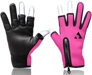 L.A.Y Sport Fishing Gloves Jigging sea bass Fly‐Fishing Men's & Women's for Cold Weather Gloves (Pink, M)