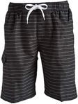 Kanu Surf Men's Flex Swim Trunks (Regular & Extended Sizes), Line Up Black, Large