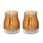 Cutting EDGE Rose Gold Finish - Bell Bottom Glass Jars for Sugar,Cereal, Spices, Pulses and other Kitchen Storage 880ml, Set of 2