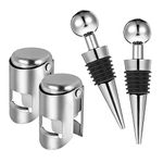 Opopark 4pcs Bottle Stoppers Stainless Steel Champagne Stoppers Wine Bottle Stopper Prosecco Stoppers Reusable Bottle Saver Sealer Wine Stoppers Wine Corks for Wine Champagne Beer Collection