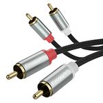 RCA Cables, Phono to Phono Cable Froggen 2 RCA Cable Male to Male Audio Cable phono leads rca to rca cable ​red and white audio cable for Speaker, AMP, Turntable, Receiver, Home Theater, Subwoofer