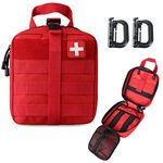 LIVANS Tactical First Aid Pouch, Molle EMT Pouches Rip-Away Military IFAK Medical Bag Outdoor Emergency Survival Kit Quick Release Design Include Red Cross Patch