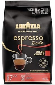 Lavazza Espresso Barista Gran Crema Whole Bean Coffee Blend, Medium Espresso Roast, 1 kg Bag - Chocolate and Spicy Aroma