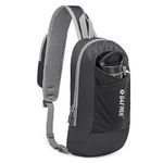 G4Free Sling Bag RFID Blocking Lightweight Crossbody Backpack Chest Shoulder Bag for Travel Sports Running, Black, 7.48 x 3.14 x 12.99 inches, Casual