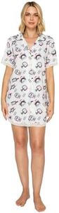 Studio Badgley Mischka Yummy Jersey Notched Collar Sleep Dress Nightgown Cream