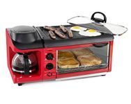 Nostalgia BSET300RETRORED 3 in 1 Breakfast Station, Red