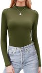 Zeagoo Long Sleeve Mock Neck Tops for Women Slim Fit T Shirts Basic Tee Casual Thermal Shirts