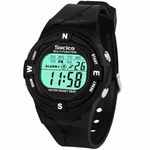 SOCICO Kids Digital Watches for Girls Boys Aged 3-10, Childrens Outdoor Sports Waterproof Watch with Led Light,Alarm Clock, Stopwatch, 12/24H for Kids Great Gifts (Black907)