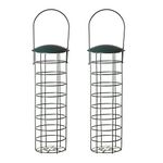 2PCS Bird Feeder Fat Ball Circular Wild Birds Fat Ball Suet Energy Feeder Squirrel Feeding Tool Dispenser Outdoors Hanging Feed Stations Garden Park Yard for Sparrows Tits Robins Hummingbird