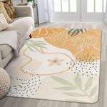 Lahome Boho Washable Rugs for Living Room - 3x5 Non-Slip Small Bedroom Area Rug Throw Soft Nursery Kids Room Rug Low-Plie Botanical Print Capet for Kitchen Entryway Office Bath Laundry Dining Room