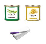 CUVLY® Wax Waxing Hair Removal Hot Wax Kit,Aloe Vera 600g + Gold Wax 600g + strip 70pcs + knife Wax Combo Kit (Pack of 4) (Aloe Vera Wax & Gold Wax)