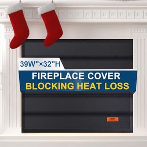 Cholila Cover Universal Magnetic Fireplace Cover for Energy Saving, 39”W×32”H Upgrade Fireplace Draft Stopper Stop Heat Loss, Fireplace Blanket for Any Fireplace Frame, Fireplace Screen Cover