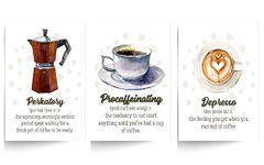 Set of 3 Unframed Coffee Appreciation Prints