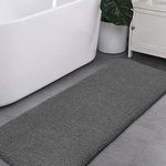 VANZAVANZU Non Slip Bath Mat Extra Large Bathroom Runner Rug Thickened Bath Rug for Bathroom Absorbent Ultra Soft Bedside Rug Fluffy Microfiber Carpet Runner Floor Mat - 50 x 178cm (Dark Gray)