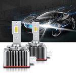 OPL5 D1S LED Headlight Bulbs, Newest Version Built in Decoding Driver D1S LED Headlight Bulbs Replacement OEM Xenon Bulbs, 8600LM 70W 6500K Xenon White Plug and Play LED Lamps Conversion Kits (2 PCS)