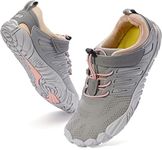 WHITIN Women's Barefoot & Minimalist Shoe | Zero Drop Sole | Trail Runner, W30 | Pink/Grey, 9-9.5