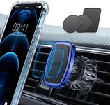 LISEN Magnetic Phone Holder for Car Upgraded Clip Ultra Car Phone Holder 6 Strong Magnets Cell Phone Holder Car Magnetic Case Friendly Phone Car Holder Mount for 4-6.7 inch Smartphones (Blue)