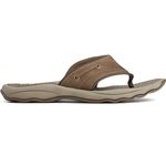 Sperry Mens Outer Banks Thong Sandals, Brown, 13