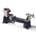 WOODSTARTER 12" x 18" Wood Turning Lathe, 1 HP Benchtop Woodworking Lathe with Variable Speed 650-3800 RPM, Dual-Function Design with Extension Ports for Belt Sander or Grinding Wheel or Rotary Kit