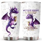 Birthday Gifts for Dragon Lovers, Dragon Tumbler 20 oz with Lid, My Four Moods Cup, Gifts for Coffee Lovers, Funny Mugs for Women