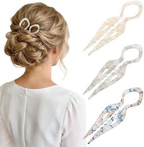 Lourny 3PCS French Hair Pins for Women, 4.1 Inch Prestige Hair Pin