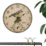 Outdoor Thermometer Clock | Wall Clock Waterproof Wall Clock - Indoor Outdoor Thermometer Clock, Waterproof Wall-Mounted Thermometer Clock for Patio Garden Yard, 12 Inch Matx-au